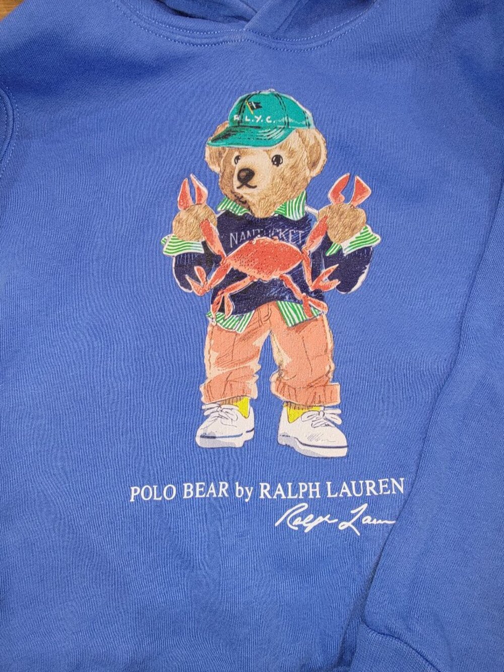 Nice boys blue Polo pullover  sweater with pockets  size 6 .